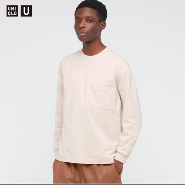 UNIQLO(ユニクロ)のロンT Tシャツ　長袖　クルーネックT(長袖) ベージュ Mサイズ ユニクロU メンズのトップス(Tシャツ/カットソー(七分/長袖))の商品写真