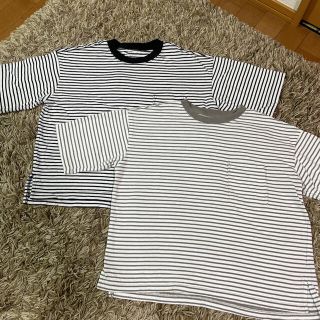 ムジルシリョウヒン(MUJI (無印良品))の【美品】無印良品ボーダー Tシャツ 2枚セット(Tシャツ(半袖/袖なし))