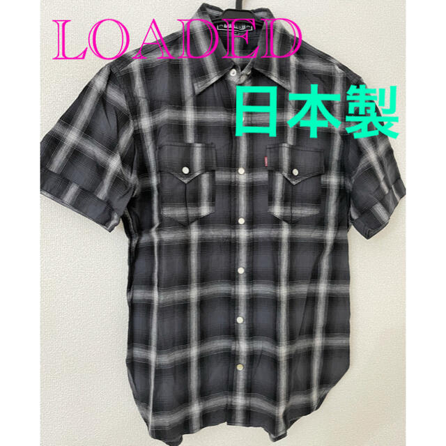 LOADED  ブラック　チェック　シャツ　40 日本製