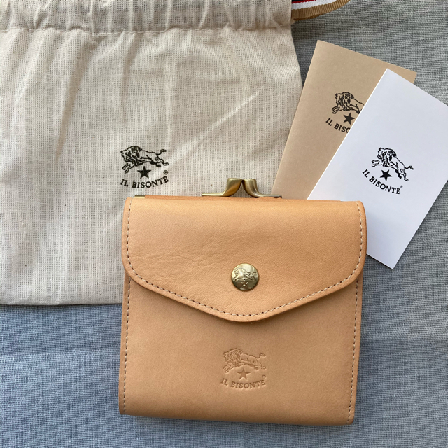 イルビゾンテ がまぐち 三つ折り財布 ヌメ - 財布