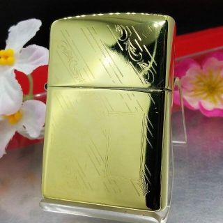 ジッポー(ZIPPO)の№529 ZIPPO 斜めストライプ 真鍮無垢 ジッポー 【J 03】(タバコグッズ)