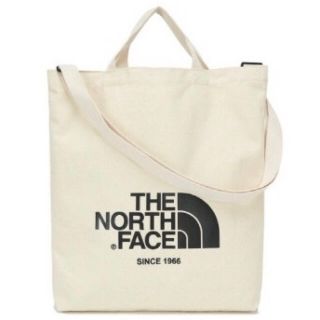 ザノースフェイス(THE NORTH FACE)の【新品未開封】ザノースフェイス ビッグロゴ コットン トートバッグ アイボリー(トートバッグ)