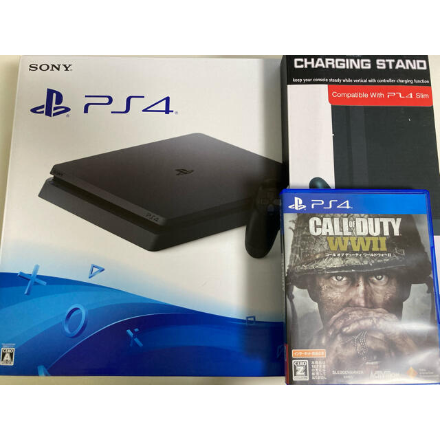 PS4slim 500GB 背面パドル、マイク、ソフトなどのオマケあり