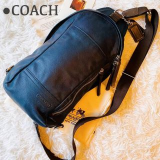 コーチ(COACH)の希少 美品 コーチ トンプソン コンバーチブル スリング ボディバッグ ネイビー(ボディーバッグ)