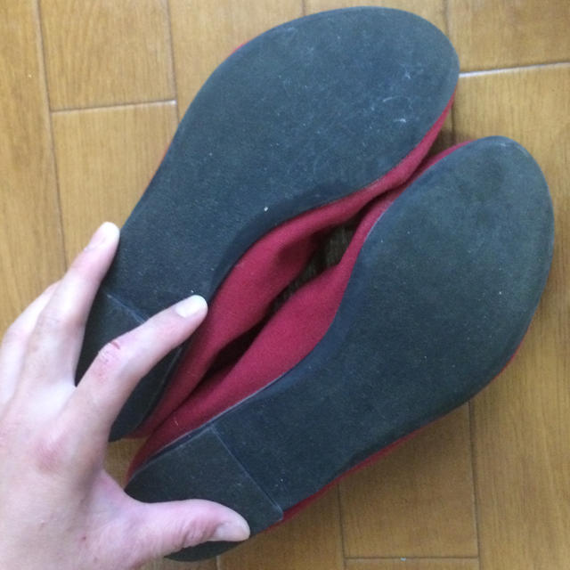 MUJI (無印良品)(ムジルシリョウヒン)の無印良品 バレエシューズ 赤 レディースの靴/シューズ(バレエシューズ)の商品写真