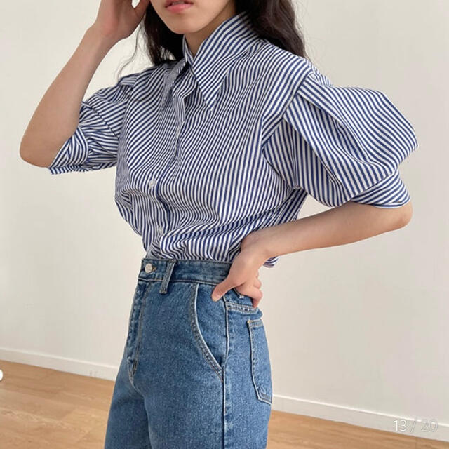 dholic(ディーホリック)のNUGU/Stripe puff blouse レディースのトップス(シャツ/ブラウス(長袖/七分))の商品写真