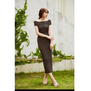 herlipto Stripe Ribbed-Knit Midi Dress(ロングワンピース/マキシワンピース)