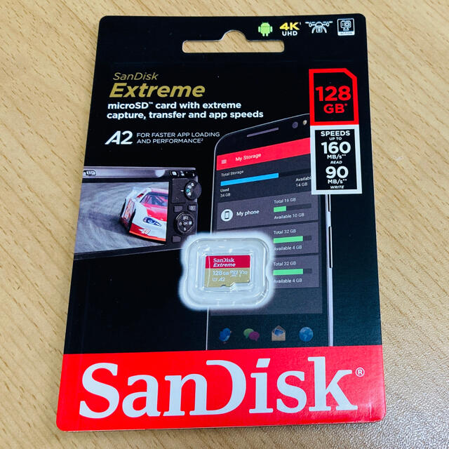 SanDisk(サンディスク)のmicroSDXC 128GB SanDisk UHS-I  U3 V30 A2 スマホ/家電/カメラのスマホ/家電/カメラ その他(その他)の商品写真