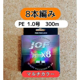 新品　PE ライン　1.0号　20lb　300m　マルチカラー　1号　8編み(釣り糸/ライン)