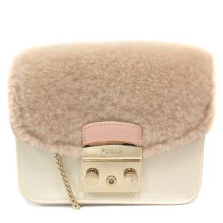 フルラ(Furla)のフルラ メトロポリス ショルダーバッグ 白 ベーシュ ゴールド色(ショルダーバッグ)