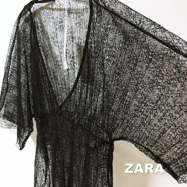 ZARA(ザラ)の【ZARA】総レース レイヤード カットソー タグ付未使用 レディースのトップス(シャツ/ブラウス(半袖/袖なし))の商品写真