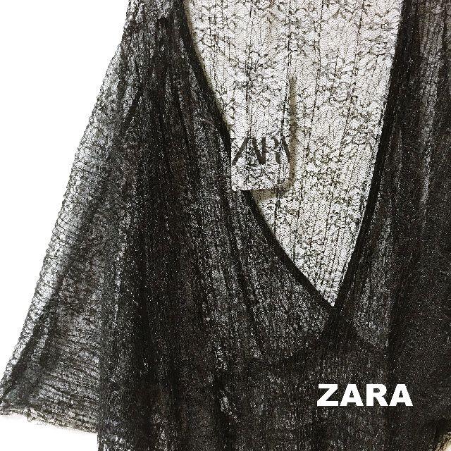 ZARA(ザラ)の【ZARA】総レース レイヤード カットソー タグ付未使用 レディースのトップス(シャツ/ブラウス(半袖/袖なし))の商品写真