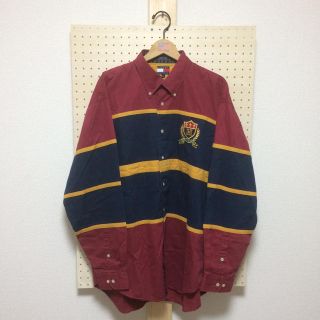 トミーヒルフィガー(TOMMY HILFIGER)の古着 90s TOMMY HILFIGER エンブレムシャツ サイズL 長袖(シャツ)