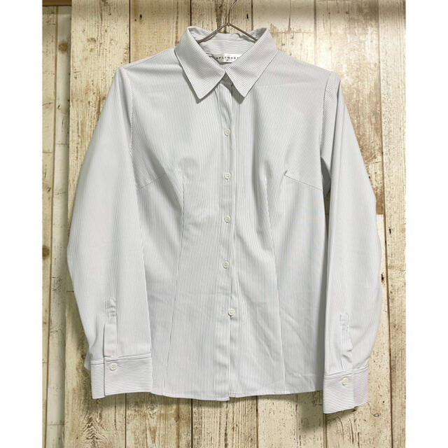 ワイシャツ　長袖　ベーシック　ストライプ レディースのトップス(シャツ/ブラウス(長袖/七分))の商品写真