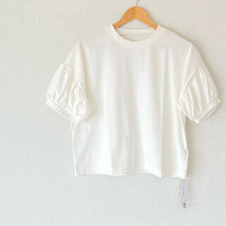 メルロー(merlot)のmerlot  パブスリーブカットソーTシャツ　＊ホワイト(Tシャツ(半袖/袖なし))