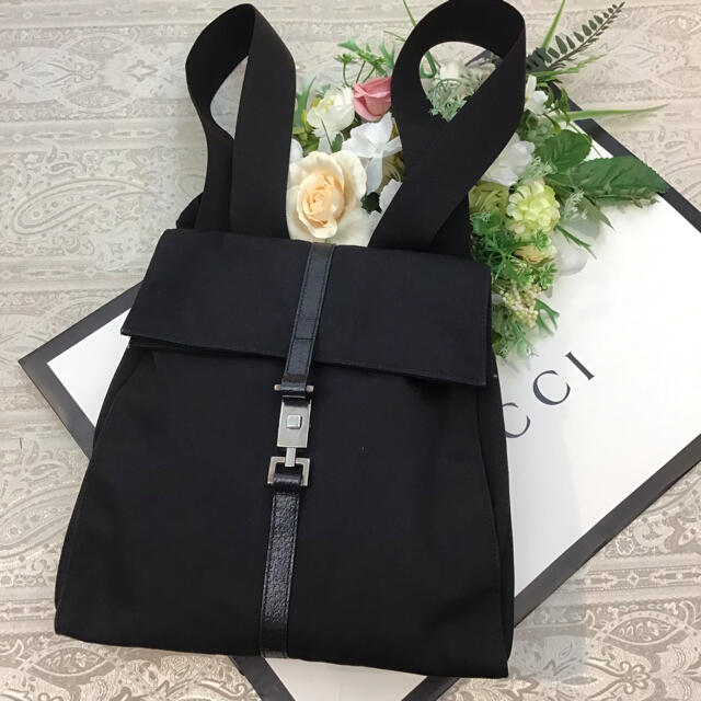 Gucci(グッチ)のグッチ　♡ ブラック　♡リュック　♡ ナイロン レディースのバッグ(リュック/バックパック)の商品写真