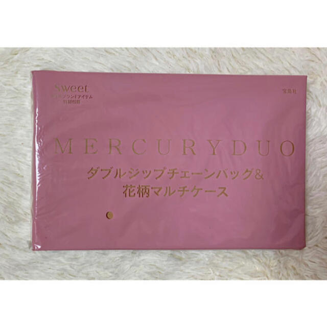 MERCURYDUO(マーキュリーデュオ)のsweet 付録 MERCURYDUO Wジップチェーンバッグ&花柄マルチケース レディースのバッグ(ショルダーバッグ)の商品写真