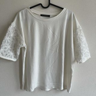 ページボーイ(PAGEBOY)の袖レースTシャツ　白T｟値下げ｠(Tシャツ(半袖/袖なし))