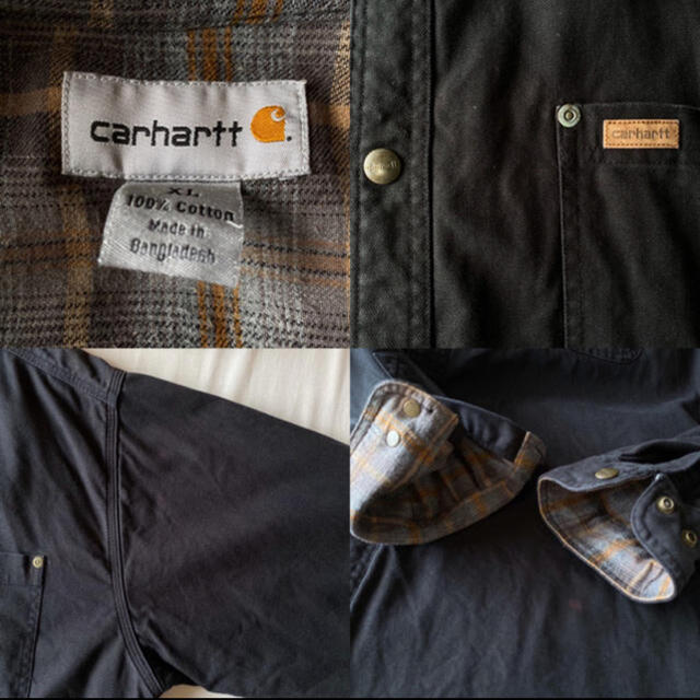 carhartt(カーハート)のカーハート 裏地チェック ダック　ワークシャツ carhartt ジャケット メンズのトップス(シャツ)の商品写真