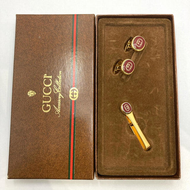 Gucci(グッチ)の未使用品 GUCCI オールドグッチ カフス ネクタイピン タイバー ビンテージ メンズのファッション小物(ネクタイピン)の商品写真