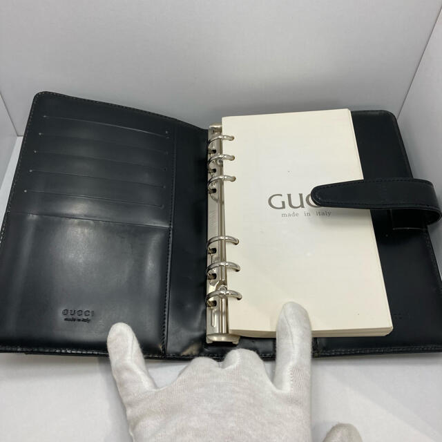 美品 GUCCI グッチ 手帳カバー システム手帳 ビジネス 男女兼用