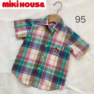 ミキハウス(mikihouse)のミキハウス チェック 半袖 シャツ 95 ベビー キッズ(ブラウス)