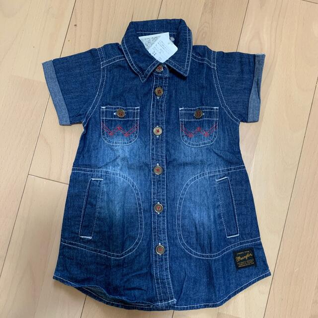 Wrangler(ラングラー)のwrangler デニムワンピース　サイズ90 キッズ/ベビー/マタニティのキッズ服女の子用(90cm~)(ワンピース)の商品写真