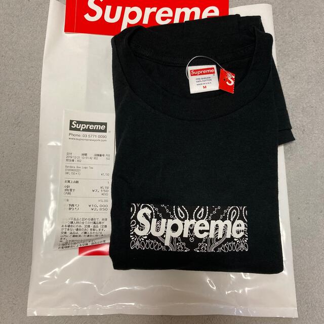 Tシャツ/カットソー(半袖/袖なし)supreme bandana box logo tee black Mサイズ