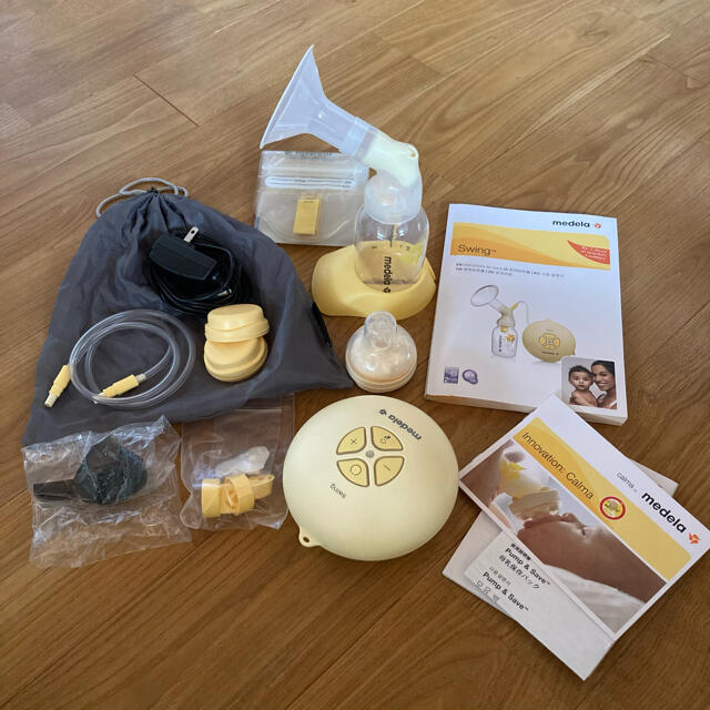 メデラ 電動搾乳器 medela Swing さく乳器 母乳フリーザパック付き キッズ/ベビー/マタニティの授乳/お食事用品(その他)の商品写真