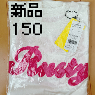 ラスティ(RUSTY)の【新品】RUSTY キッズ 半袖 UVカットＴシャツ 150 白×ピンク文字(Tシャツ/カットソー)