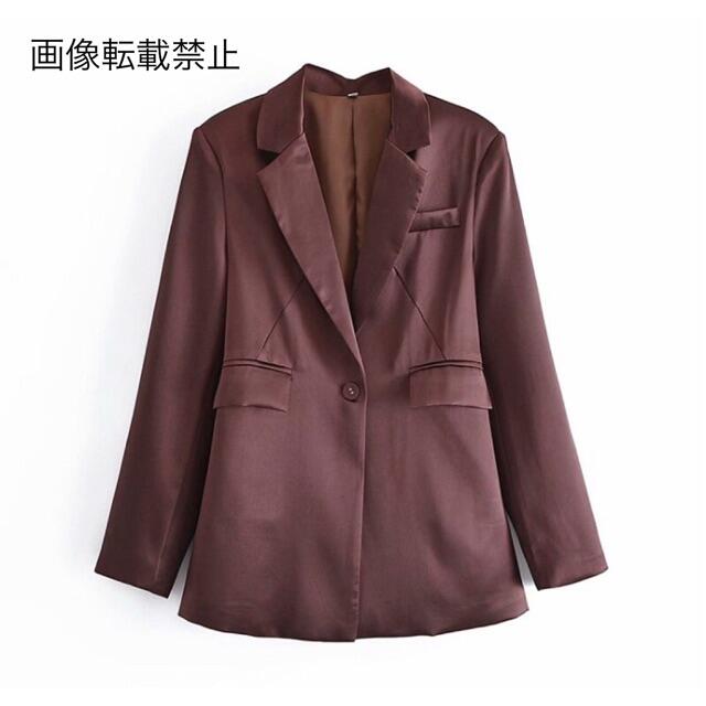 ZARA - 🌻7月新作🏖4810◇brown ブラウン サテン テーラード