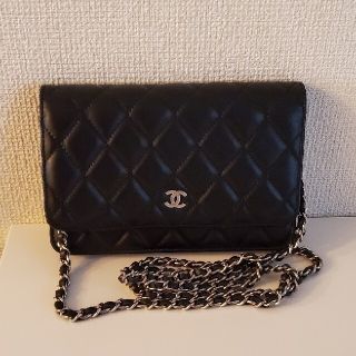 シャネル(CHANEL)のシャネルノベルティーチェーンウォレット　黒(ショルダーバッグ)