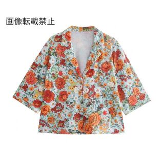 ザラ(ZARA)の🌻7月新作🏖4812◆フラワー 花柄 シャツ ブラウス(シャツ/ブラウス(半袖/袖なし))