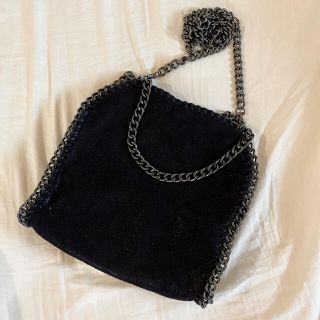 ステラマッカートニー(Stella McCartney)のグリッター　チェーンバッグ(黒) 2way ショルダーバッグ(ショルダーバッグ)