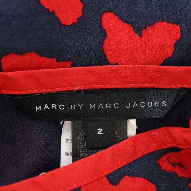 MARC BY MARC JACOBS(マークバイマークジェイコブス)のマークバイマークジェイコブス キャミワンピース リボン 2 チャコールグレー 赤 レディースのワンピース(ミニワンピース)の商品写真