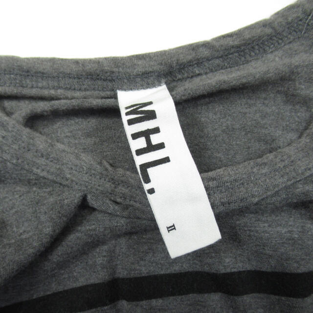 MARGARET HOWELL(マーガレットハウエル)の専用 MHL. エムエイチエル ボーダー 半袖 Tシャツ グレー カットソー 2 レディースのトップス(Tシャツ(半袖/袖なし))の商品写真