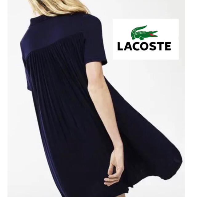 LACOSTE ラコステバックプリーツパネル ポロワンピース