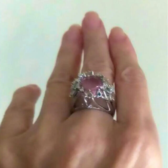 未使用 スワロフスキーリング ❤️pink 5.8ct 925   11号 メンズのアクセサリー(リング(指輪))の商品写真