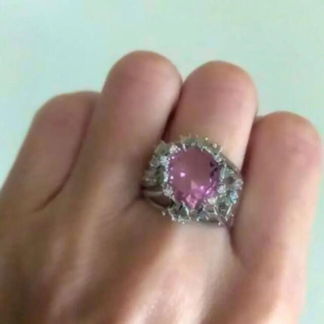 未使用 スワロフスキーリング ❤️pink 5.8ct 925   11号 メンズのアクセサリー(リング(指輪))の商品写真