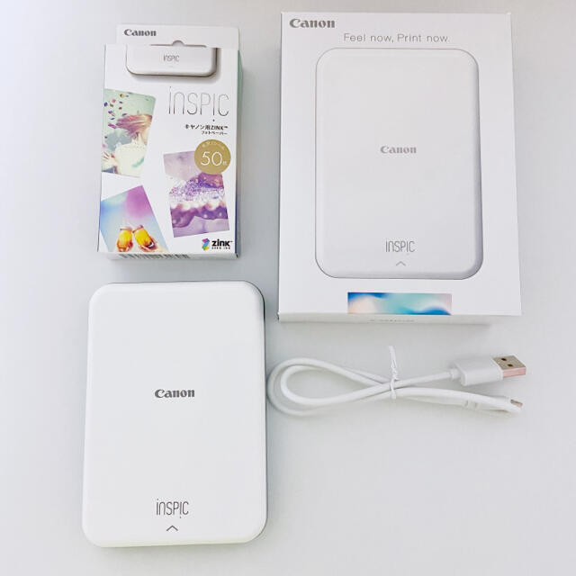 Canon(キヤノン)のCanon ミニプリンター iNSPiC PV-123 ブルー＆専用用紙50枚 スマホ/家電/カメラのスマホ/家電/カメラ その他(その他)の商品写真