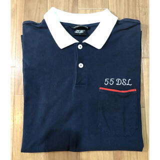 フィフティーファイブディーエスエル(55DSL)の55DSL ディーゼル 半袖ポロシャツ ネイビー　M(ポロシャツ)