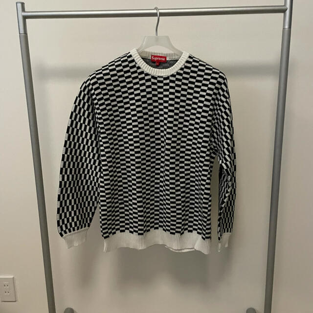 supreme back logo sweater check XL