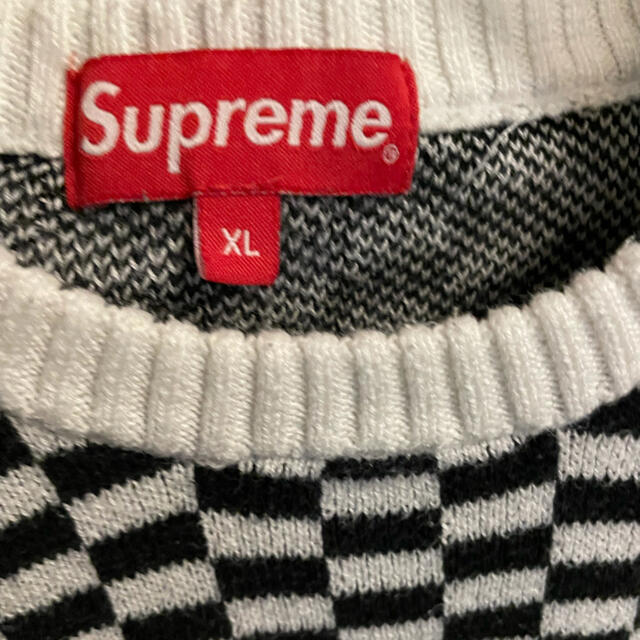 Supreme(シュプリーム)のsupreme back logo sweater check XL メンズのトップス(ニット/セーター)の商品写真