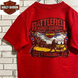 ハーレーダビッドソン(Harley Davidson)の90s 古着 ハーレーダビッドソン  USA製 バックプリント ビッグプリント(Tシャツ/カットソー(半袖/袖なし))