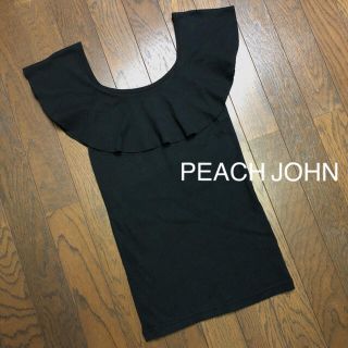 ザラ(ZARA)の■ PEACH JOHN ピーチジョン■ カットソー 黒 フリル(Tシャツ(半袖/袖なし))