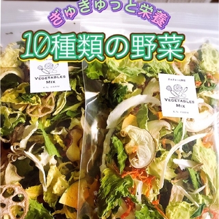 新鮮野菜【10種類の乾燥野菜おまかせMIX】50g×2袋  農薬不使用(野菜)