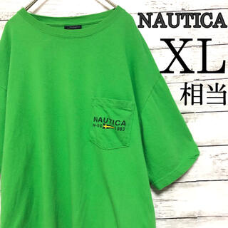 ノーティカ(NAUTICA)の【希少】 XL相当 ノーティカ Tシャツ 緑 グリーン ゆるだぼ 古着 ポケット(Tシャツ/カットソー(半袖/袖なし))