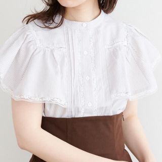 ナチュラルクチュール(natural couture)のフリル×レース大人ガーリーブラウス(シャツ/ブラウス(半袖/袖なし))