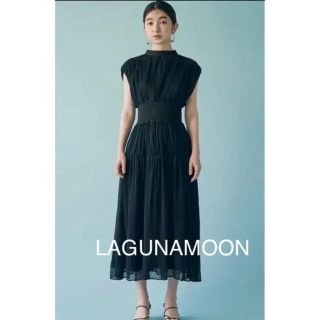 ラグナムーン(LagunaMoon)のLAGUNAMOON LADY楊柳ドットワンピース新品最終セール(ロングワンピース/マキシワンピース)