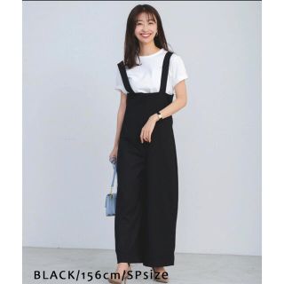 ザラ(ZARA)のBASEMENT ワイドサロペット　ブラック　完売商品(サロペット/オーバーオール)